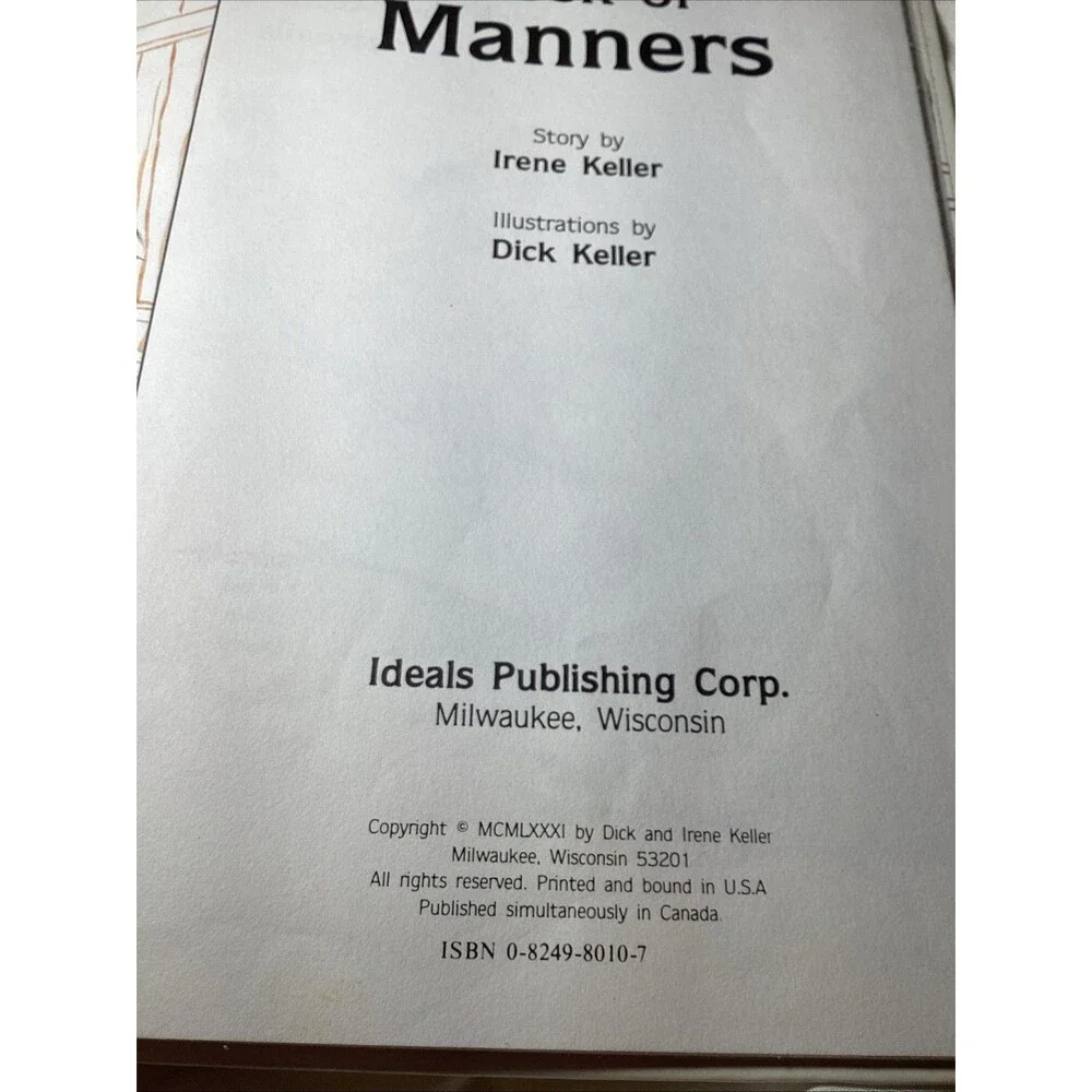 Vintage The Thingumajig Book of Manners Dick & Irene Keller 1981 HC Illustrated